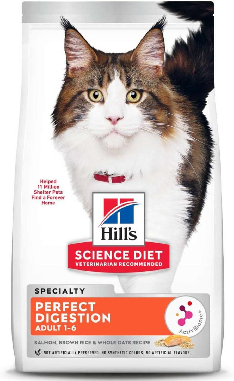 cat food Hill's Science Diet | Hill'S Science Diet Adult Cat Dry Perfect Digestion Chicken, Brown Rice, & Whole Oats Recipe, 13 Lb. Bag