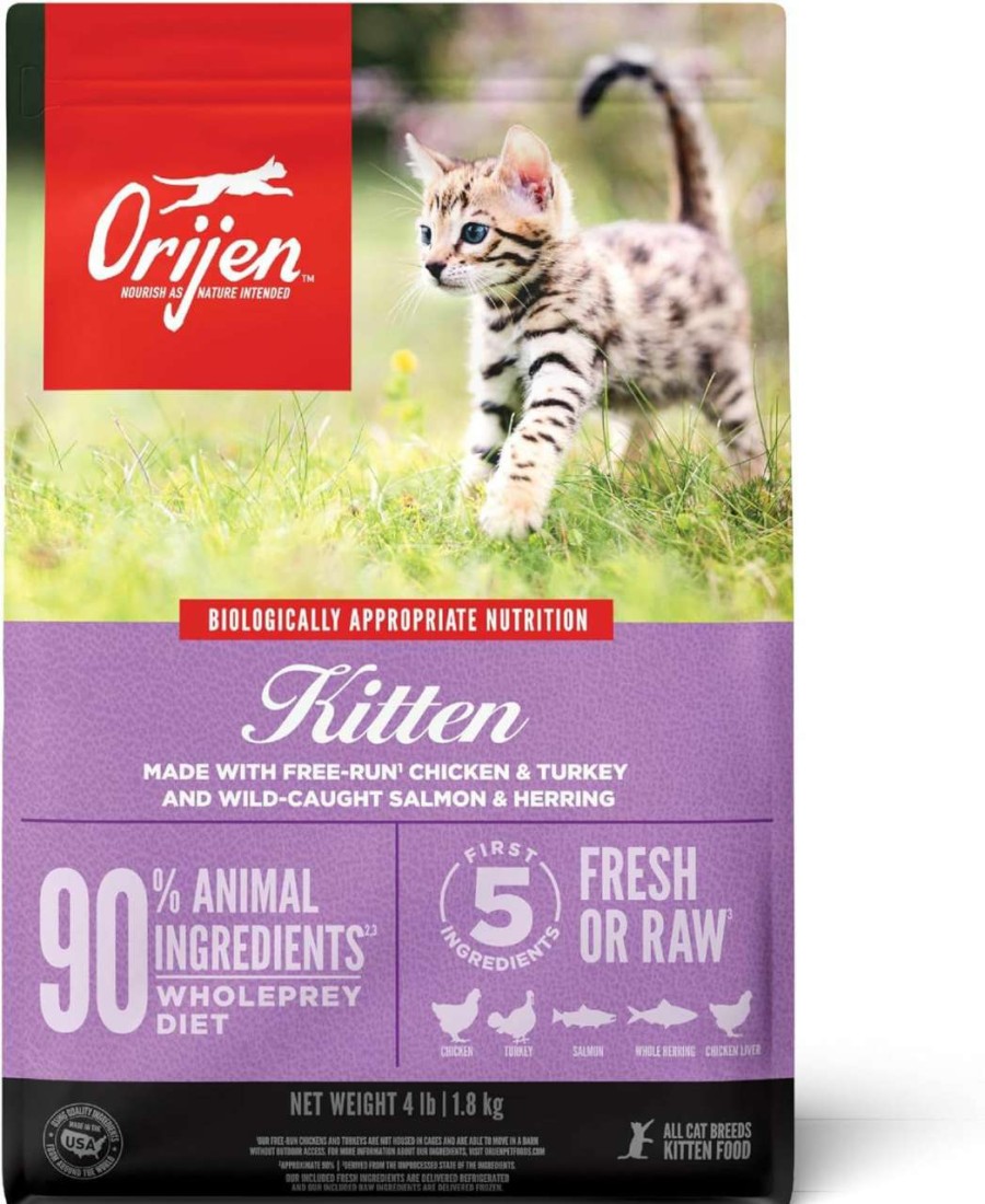 cat food dry ORIJEN | Orijen Dry Kitten Food, Grain Free Food For Kittens, With Wholeprey Ingredients, 4Lb