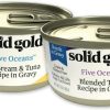 cat food Solid Gold | Solid Gold Shreds In Gravy - Canned Wet Cat Food - Grain & Gluten Free Shreds With Gravy - Superfood, Protein, Vitamins, Minerals & Amino Acids - Tuna & Sea Bream 48 Count