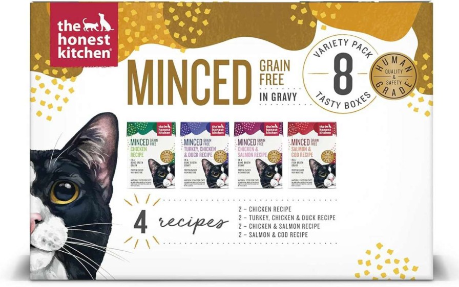 cat food dry The Honest Kitchen | The Honest Kitchen Minced - Chicken In Bone Broth Gravy Wet Cat Food, 5.5 Oz (Pack Of 12)