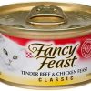 cat food PURINA Fancy Feast | Purina Fancy Feast Classic Pate Tender Beef & Chicken Feast Wet Cat Food - (24) 3 Oz. Cans