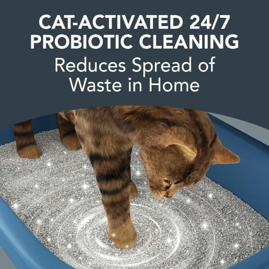 cat litter BoxiePro | Boxiepro Clumping Clay Cat Litter - Scent Free - 40 Lb - Cat Activated Probiotics For Odor Control, Ultra Clean, 99.9% Dust Free