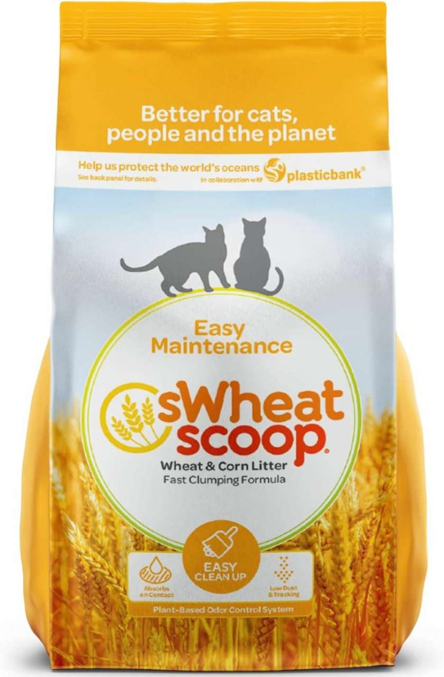 cat litter sWheat Scoop | Swheat Scoop Natural Wheat Cat Litter, Original, Fast Clumping With Odor Neutralizing Enzymes, 25 Pound Bag