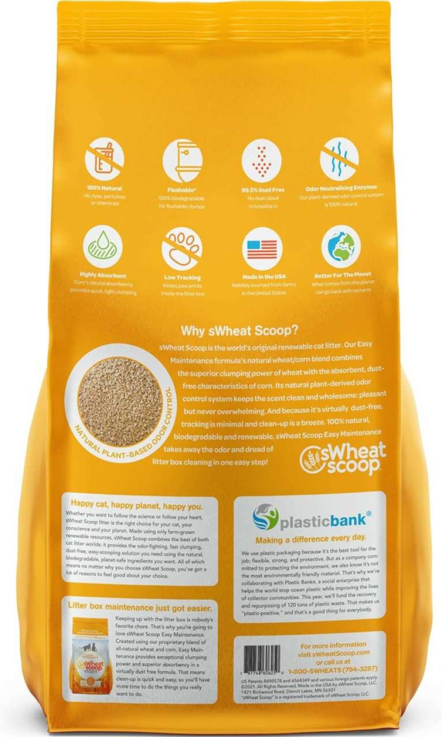 cat litter sWheat Scoop | Swheat Scoop Natural Wheat Cat Litter, Original, Fast Clumping With Odor Neutralizing Enzymes, 25 Pound Bag