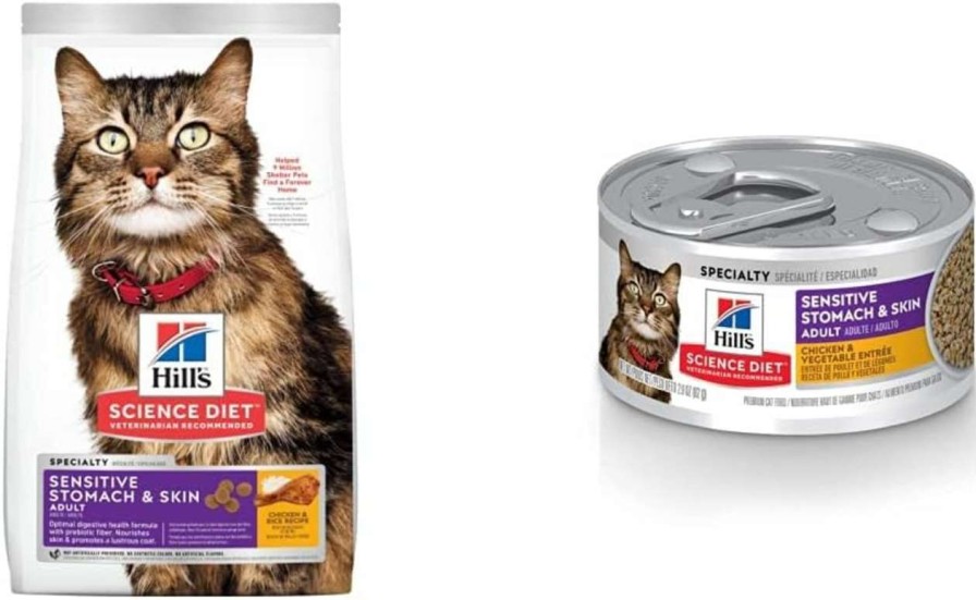 cat food Hill's Pet Nutrition | Hill'S Science Diet Dry Cat Food, Adult, Sensitive Stomach & Skin