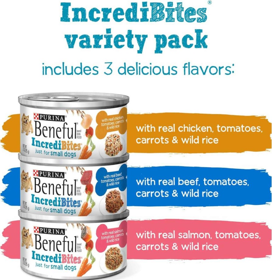 cat food Beneful | Beneful Incredibites Pate Wet Dog Food For Small Dogs Filet Mignon Flavor In A Savory Gravy - (12) 3.5 Oz. Cans