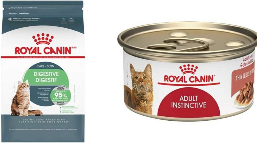 cat food Royal Canin | Royal Canin Digestive Care Dry Cat Food, 6 Lb Bag & Feline Health Nutrition Adult Instinctive Thin Slices In Gravy Canned Cat Food, 3 Ounce (Pack Of 24)