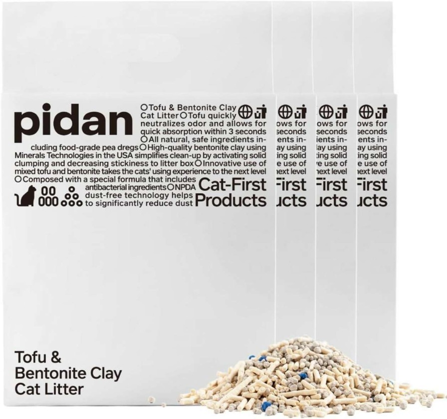 cat litter pidan | Pidan Mixed Tofu Cat Litter - Dust-Free, Fast Drying, And Flushable Clumping Cat Litter - Unscented Kitty Litter For Odor Control