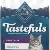 cat food dry Blue Buffalo | Blue Buffalo Tastefuls Adult 7+ Natural Cat Food Bundle, Dry Cat Food And Wet Cat Food, Chicken (3-Lb Dry Food + 3Oz Cans 24Ct)