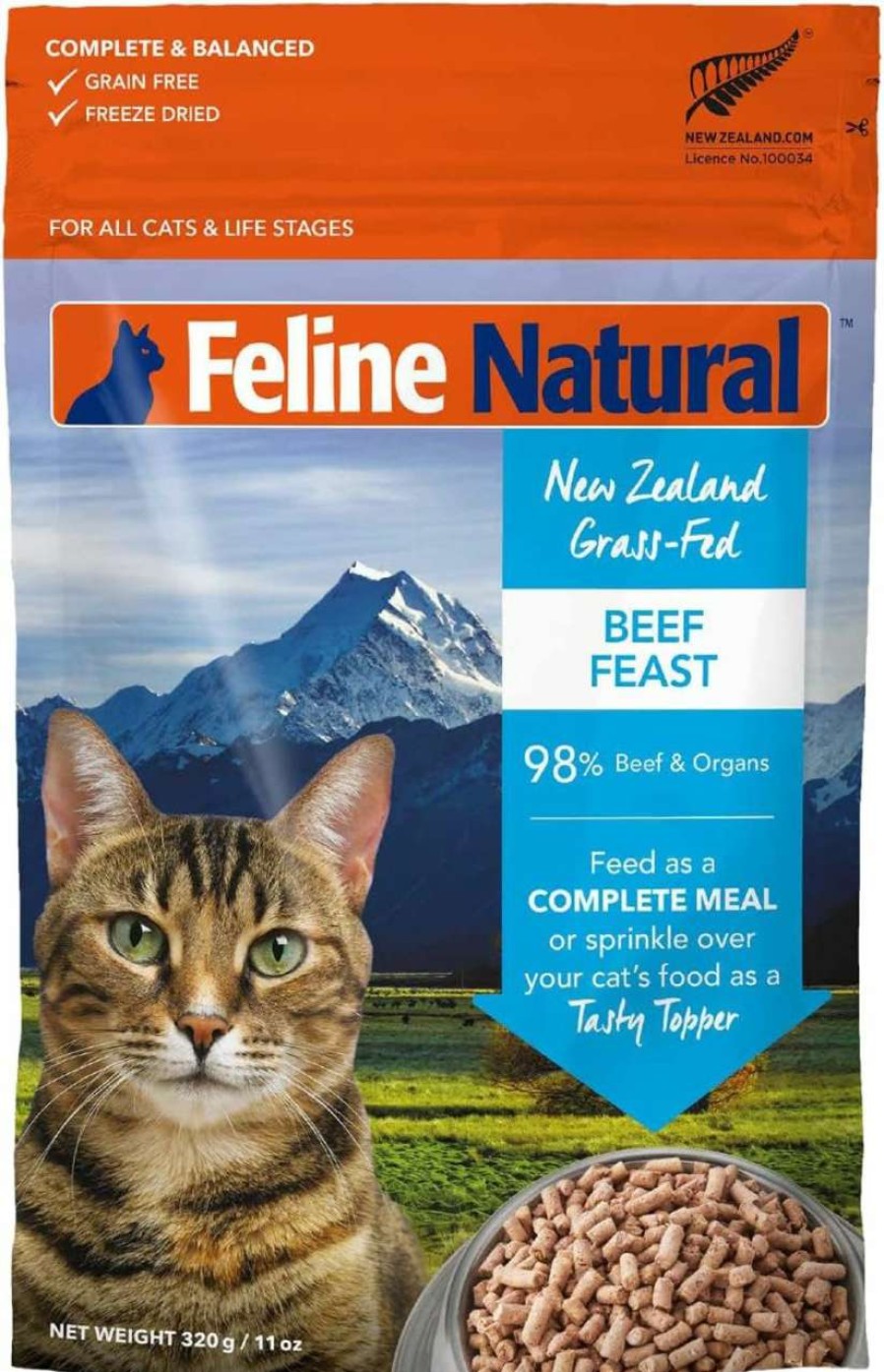 cat food dry Feline Natural | Feline Natural Grain-Free Freeze-Dried Cat Food, Lamb 11Oz