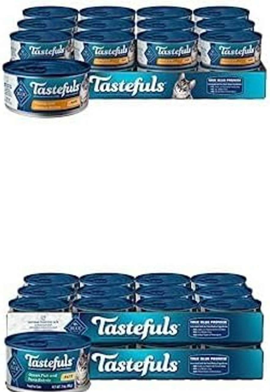 cat food Blue Buffalo | Blue Buffalo Tastefuls Natural Pate Wet Cat Food, Turkey & Chicken Entree 5.5-Oz Cans (Pack Of 24) Tastefuls Natural Pate Wet Cat Food, Ocean Fish & Tuna Entree 3-Oz Cans (Pack Of 24)