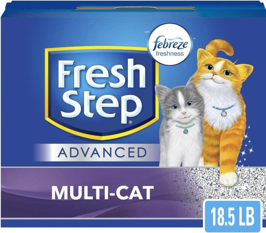 cat litter Fresh Step | Fresh Step Advanced Clumping Cat Litter, Multi-Cat Odor Control, Extra Large, 37 Lbs Total (2 Pack Of 18.5 Lb Boxes)