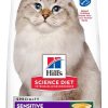 cat food Hill's Science Diet | Hill'S Pet Nutrition Science Diet Adult Sensitive Stomach & Skin Pollock Meal & Barley Recipe Dry Cat Food, 6 Lb. Bag