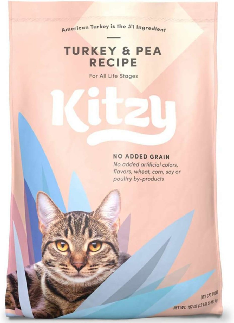 cat food dry Kitzy | Amazon Brand - Kitzy Dry Cat Food, Whitefish And Pea Recipe, Grain-Free (12 Lb Bag)