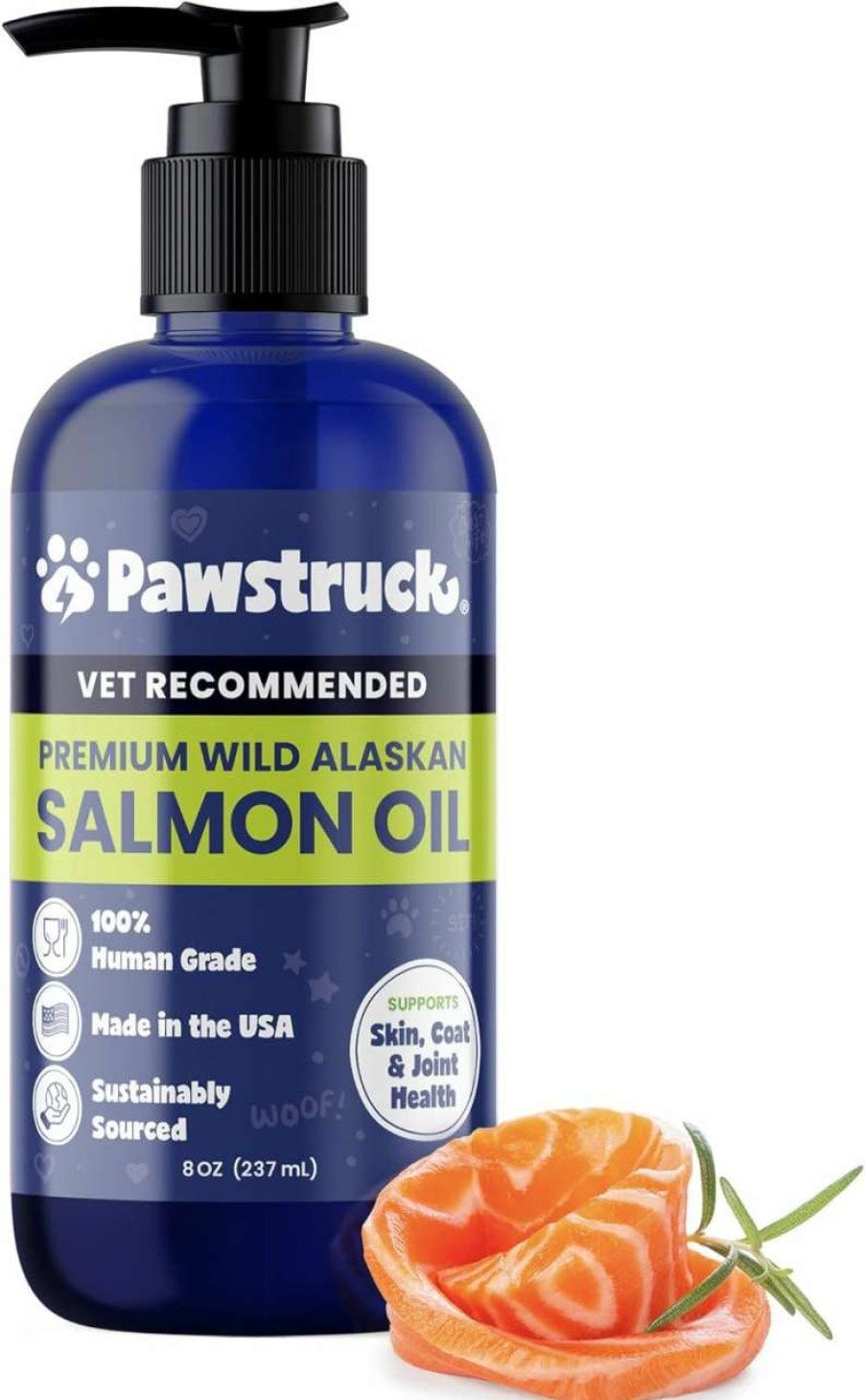 cat food dry Pawstruck | Pure Human-Grade Wild Alaskan Salmon Oil For Dogs & Cats - Vet Recommended Omega 3 & 6 Extra Strength Supplement Food Topper With Epa Dha Fatty Acids For Skin, Coat, Joint, And Immune Support