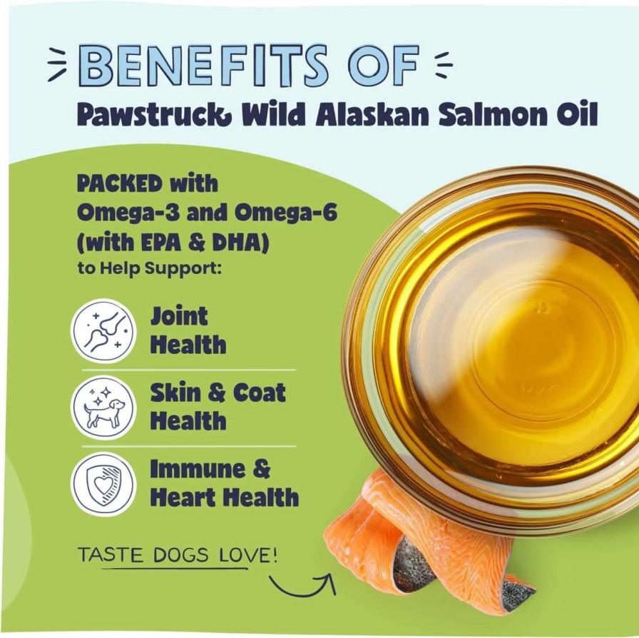 cat food dry Pawstruck | Pure Human-Grade Wild Alaskan Salmon Oil For Dogs & Cats - Vet Recommended Omega 3 & 6 Extra Strength Supplement Food Topper With Epa Dha Fatty Acids For Skin, Coat, Joint, And Immune Support