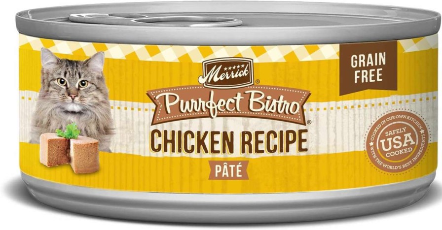 cat food Merrick | Merrick Purrfect Bistro Grain Free Wet Cat Food Turkey Recipe Pate - (Pack Of 24) 5.5 Oz. Cans