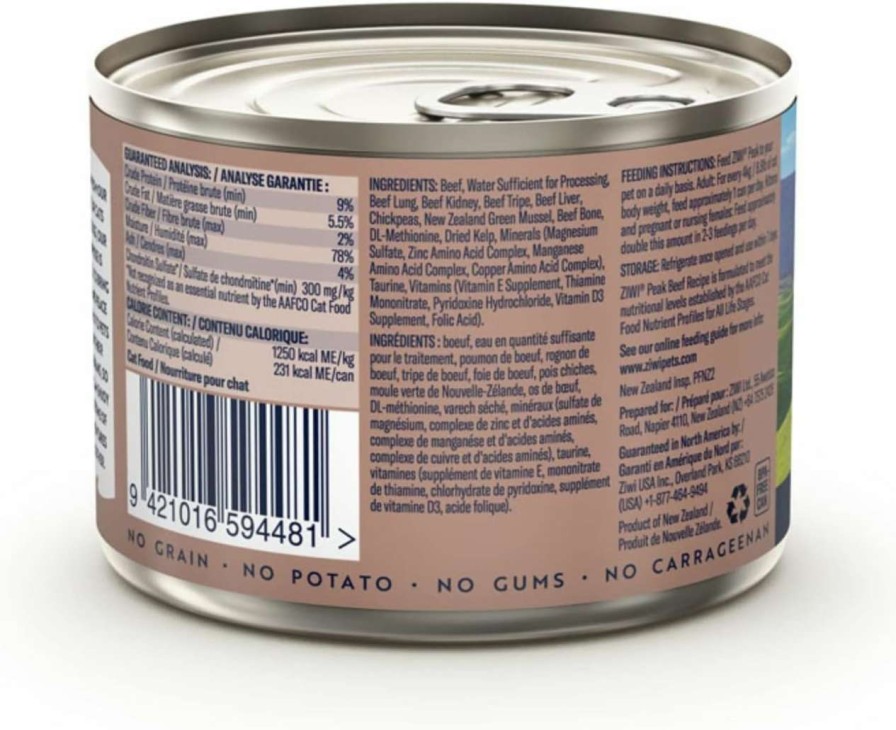 cat food ZIWI | Ziwi Peak Canned Wet Cat Food All Natural, High Protein, Grain Free, Limited Ingredient, With Superfoods (Mackerel & Lamb, Case Of 24, 3Oz Cans)