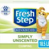 cat litter Fresh Step | Fresh Step Advanced, Unscented Clumping Cat Litter, Gray, 18.5 Lbs (Packaging May Vary)