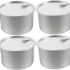 cat food RUNROTOO | Runrotoo 4Pcs Cans Pet Treats Holder Cat Wet Food Can Pet Food Bin Container Dog Food Storage Tin Cake Food Bin Coffee Can Pet Food Storage Can Tea Tin Aluminum Cake Mold Thicken