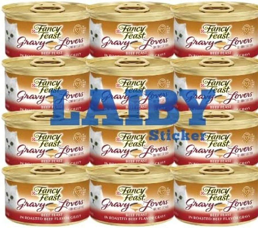 cat food wet LAIBY | Gravy Lovers Wet Cat Food | Gravy Lovers Beef Feast Canned Cat Food | Kitten Wet Food (12 Pack) 3 Oz Can