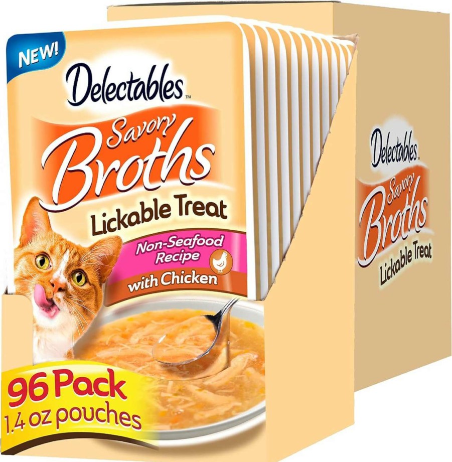 cat food wet Hartz | Delectables Savory Broths Lickable Wet Cat Treat Variety Pack, 12Count(Pack Of 1)