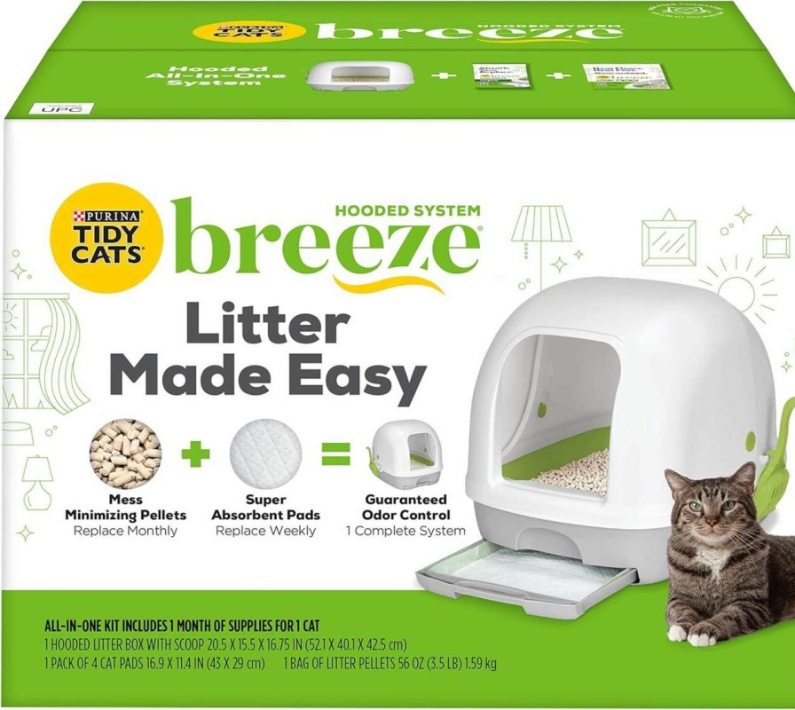 cat litter Purina Tidy Cats | Purina Tidy Cats Non Clumping Litter System, Breeze Xl All-In-One Odor Control & Easy Clean Multi Cat Box