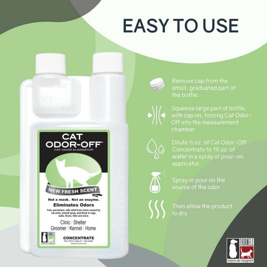 cat litter Odorcide | Thornell Cat Odor-Off: Cat Spray Odor Eliminator - Fresh Scent Pet Odor Eliminator For Home - Pet Urine Odor Eliminator Spray, 22Oz