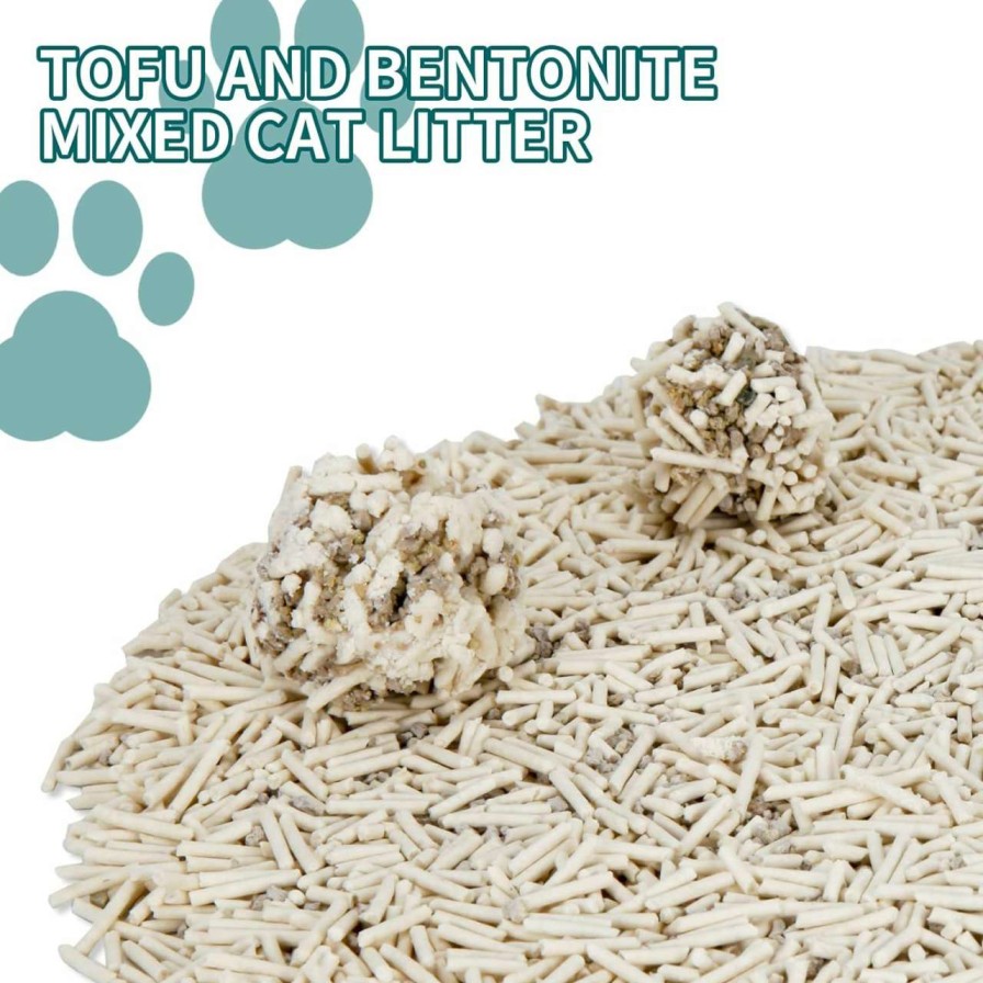 cat litter Meowgic Paws | Meowgic Paws Cat Litter, Odor Control Clumping Bentonite Tofu Cat Litter, Low Tracking Lightweight Flushable Unscented Natural Kitty Litter, Dust Free, 12 Lbs