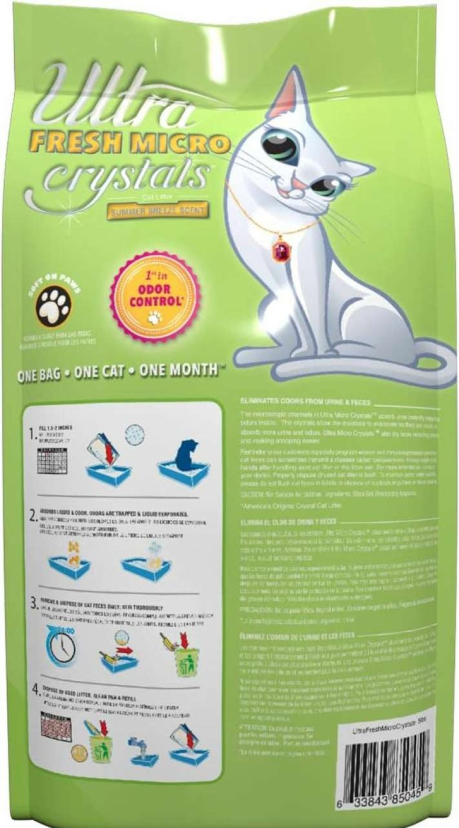 cat litter Ultra Pet | Ultra Pet Clumping Crystal Cat Litter, White Crystals With Multicolor Crystals, 5 Lbs