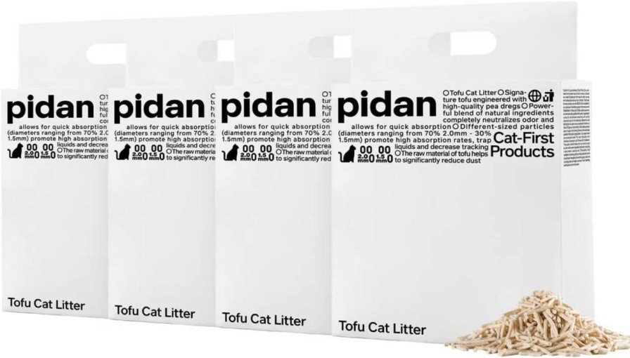 cat litter pidan | Pidan Tofu Cat Litter Clumping,Flushable,Ultra Absorbent And Fast Drying, 100% Natural Ingredients Litter,Solubility In Water,Really Dust-Free,Less Scattering (5.3Lb 1Bag)