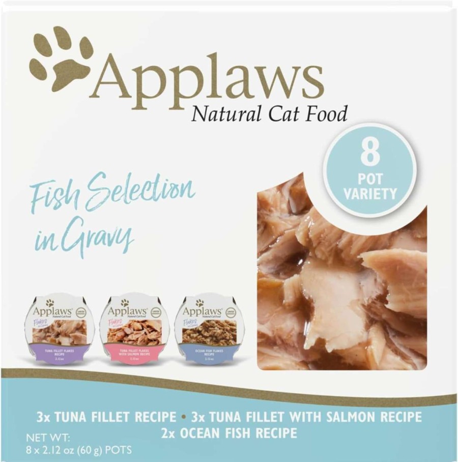 cat food Applaws | Applaws Wet Cat Food, 8 Count, Limited Ingredient Cat Food Pots, Broth Variety Count, 2.12Oz Pots