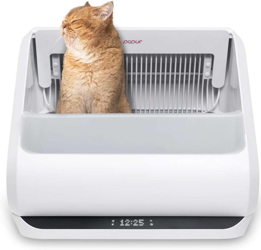 cat litter Popur | Popur X5 Self-Cleaning Litter Box - Automatic Cat Scooping Robot Characterized By The Dual-Box System That Fits Big & Multiple Cats With An Extra-Large Tray Odor Trapping Trash Bin