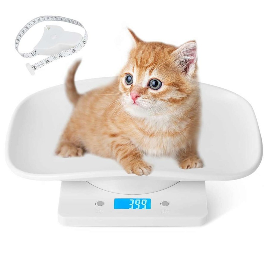 cat food Goldmeet | Digital Pet Scale,Kitchen Food Scale With Lcd,33 Lb/15 Kg Small Animal Scale,Portable Mutifunctional Electronic Scale With Measure Tape,Locator,15 Adjustable Puppy Collars For Puppy Cat Newborn Pet