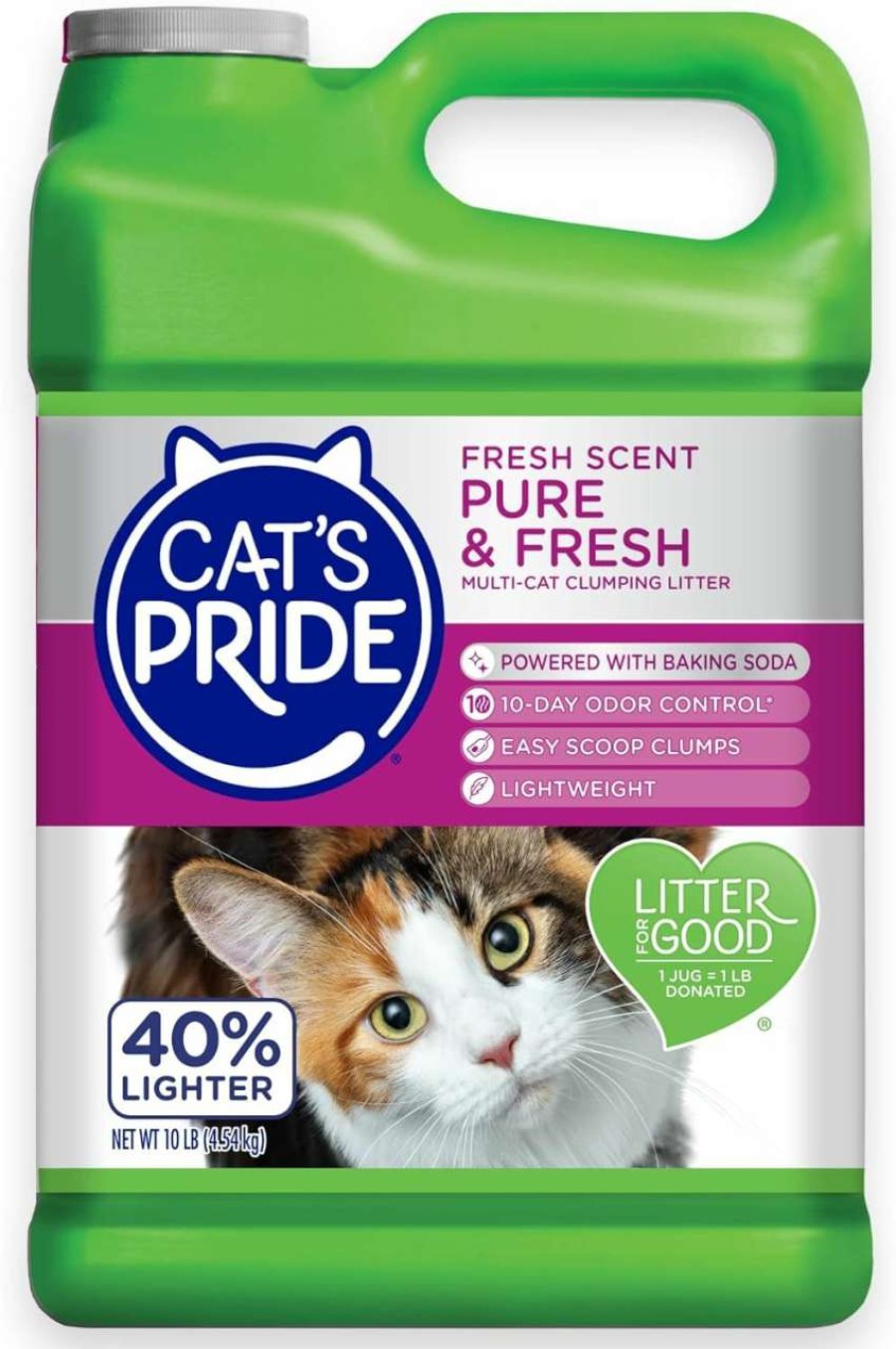 cat litter Cat's Pride | Cat'S Pride Premium Lightweight Clumping Litter: Pure & Fresh - Up To 10 Days Of Powerful Odor Control - Multi-Cat, Scented, 10 Pounds