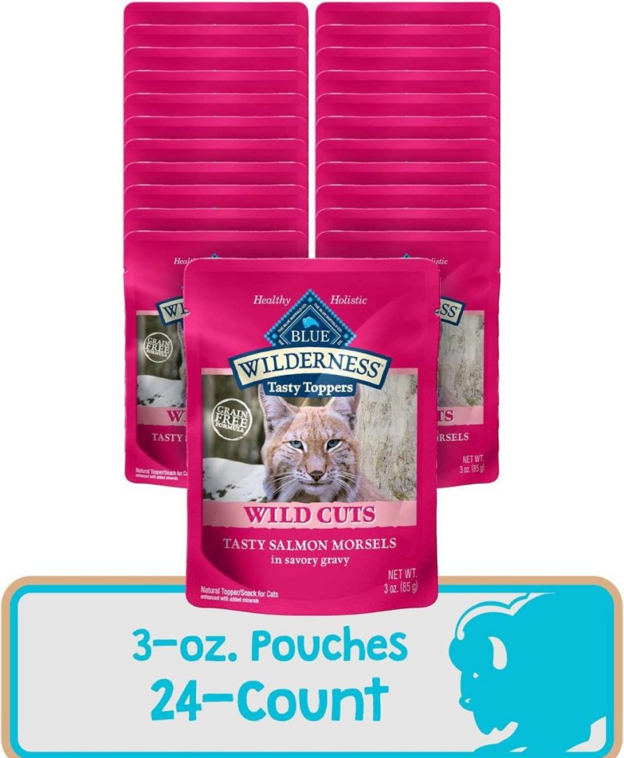 cat food Blue Buffalo | Blue Buffalo Wilderness Rocky Mountain Recipe High Protein, Natural Adult Flaked Wet Cat Food, Red Meat In Tasty Gravy 5.5-Oz Cans (Pack Of 24)