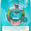 cat food Purina ONE | Purina One Sensitive Stomach, Sensitive Skin, Natural Dry Cat Food, +Plus Sensitive Skin And Stomach Formula - 7 Lb. Bag