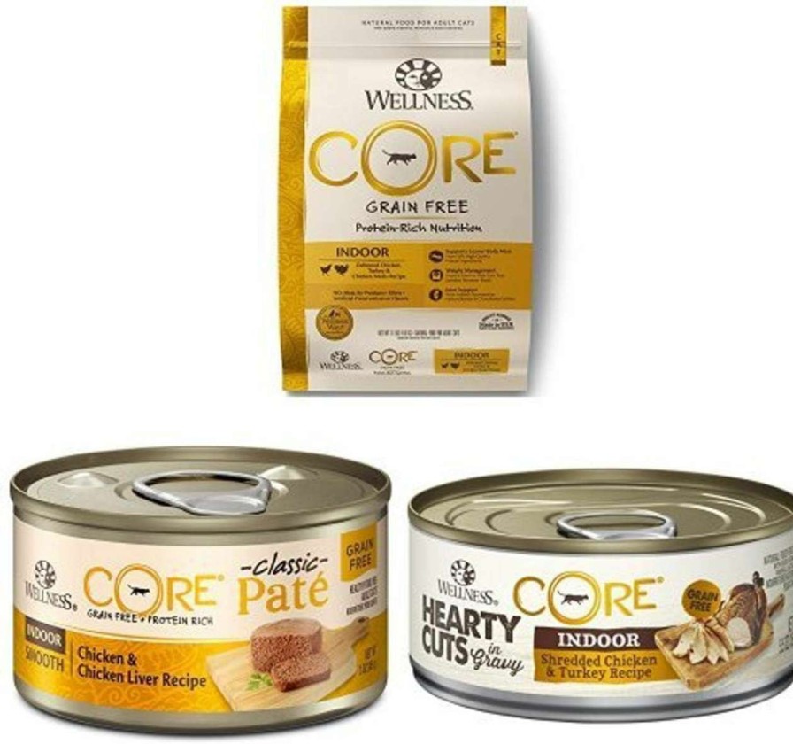 cat food dry Amazon | Wellness Protein Pack - Indoor: Core Indoor Dry Cat, Core Indoor Pate, Core Indoor Hearty Cuts