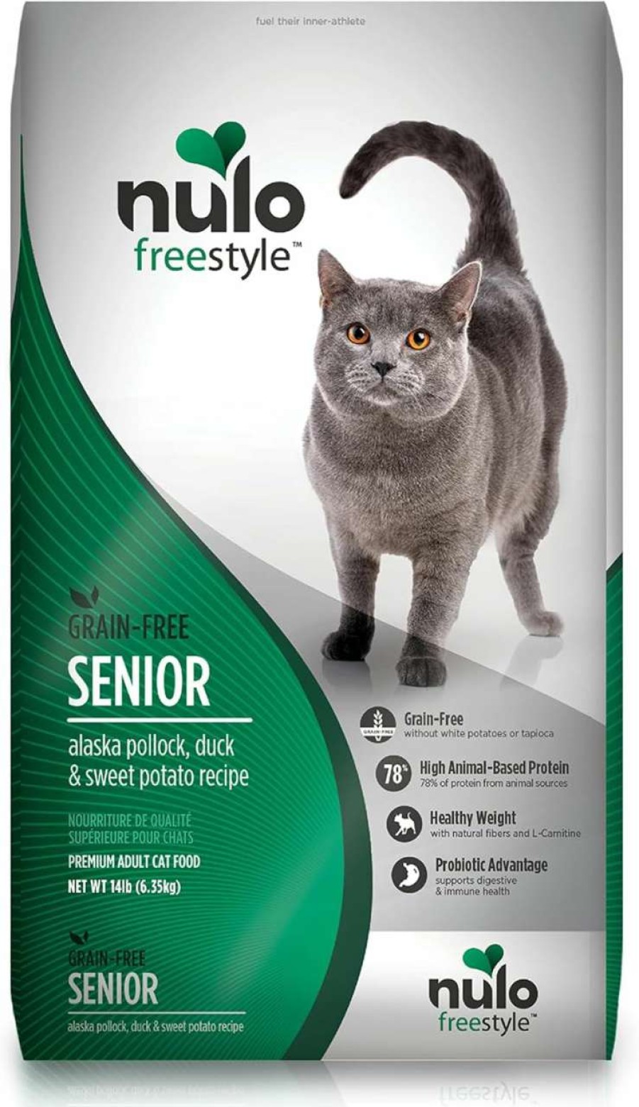 cat food dry Nulo | Nulo Freestyle Senior Dry Cat Food, Premium Natural Grain-Free Cat Kibble With Antioxidants For Immune Support And High Animal-Based Protein 4 Pound (Pack Of 1)