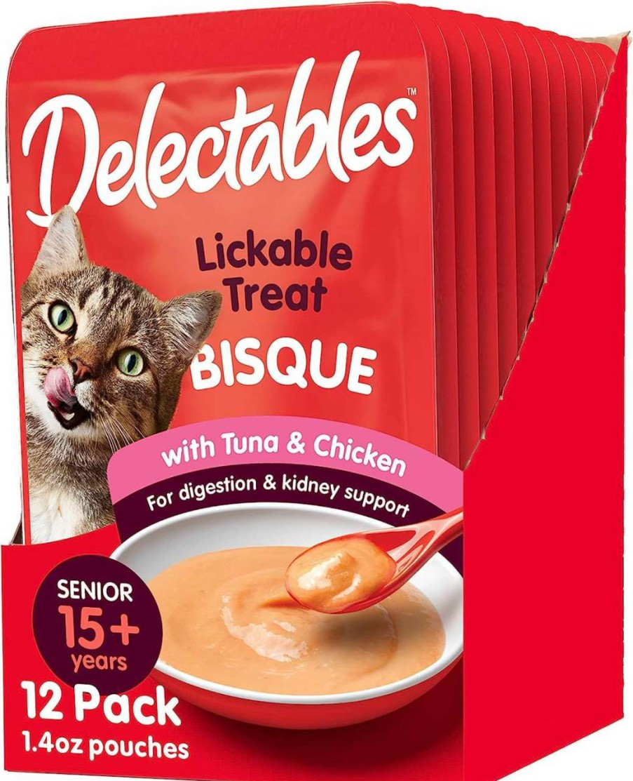 cat food wet Hartz | Delectables Lickable Wet Cat Treats - Tuna & Chicken, 1.4 Ounce (Pack Of 12)