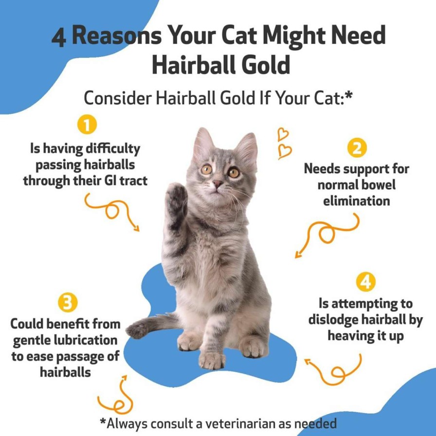 cat food wet Pet Wellbeing | Pet Wellbeing Hairball Gold For Cats - Vet-Formulated - Easy Passage Of Hairballs Through Digestive Tract - No Mineral Oil, All-Natural Lubrication - 2 Oz (59 Ml)