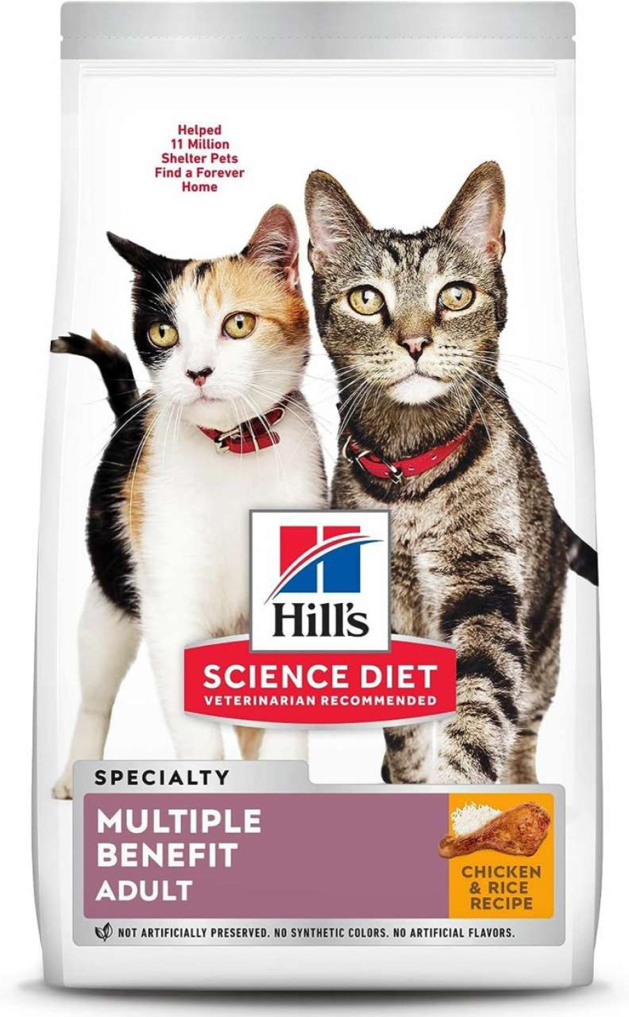 cat food Hill's Science Diet | Hill'S Science Diet Dry Cat Food, Adult, Multiple Benefit, Chicken Recipe, 7 Lb. Bag