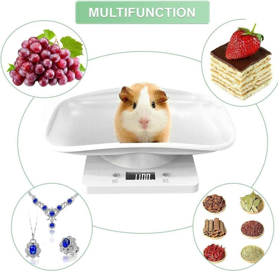 cat food Qulable | Pet Scale,Puppy Scale For Whelping,Multifunction Electronic Digital Scale 33Lb/1G With Height Measure Accurately Perfect For Small Pet Puppy/Kitty/Hamster/Hedgehog/Food, Tray Length 11 Inch