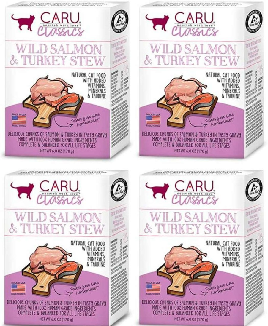 cat food wet Caru | Caru Classics Stew For Cats - Salmon W/Turkey - Pack Of 4