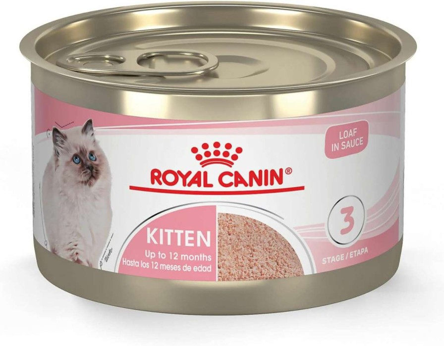 cat food Royal Canin | Bundle Of Royal Canin Feline Health Nutrition Kitten Thin Slices In Gravy Canned Cat Food, 3 Oz Can, Pack Of 24 + Royal Canin Feline Health Nutrition Kitten Canned Cat Food 24 Count (Pack Of 1)