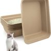 cat litter Komphy | 8 Pack Disposable Cat Litter Boxes Large, Portable Paper Cat Litter Tray, Recycled Cat Travel Litter Box For Cats, Rabbit, Hamster(16.7 X 12.7 X 4 Inch)