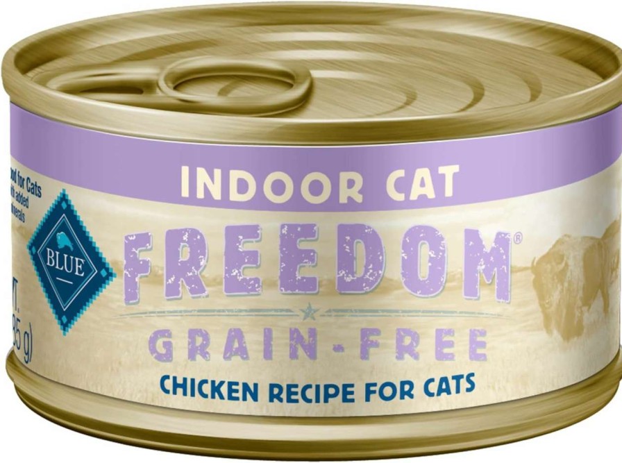 cat food wet Blue Buffalo | Blue Buffalo Freedom Grain Free Natural Adult Pate Wet Cat Food, Indoor Chicken 5.5-Oz Cans (Pack Of 24)