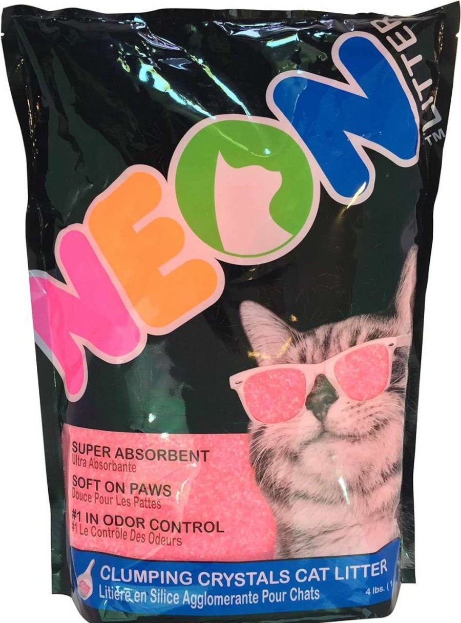 cat litter NEON | Neon Clumping Silica Gel Crystal Cat Litter, Purple