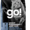 cat food GO! SOLUTIONS | Go! Solutions Weight Management + Joint Care Grain-Free Chicken Recipe For Cats, 16 Lb Bag - Weight Control Cat Food For Adult And Seniors