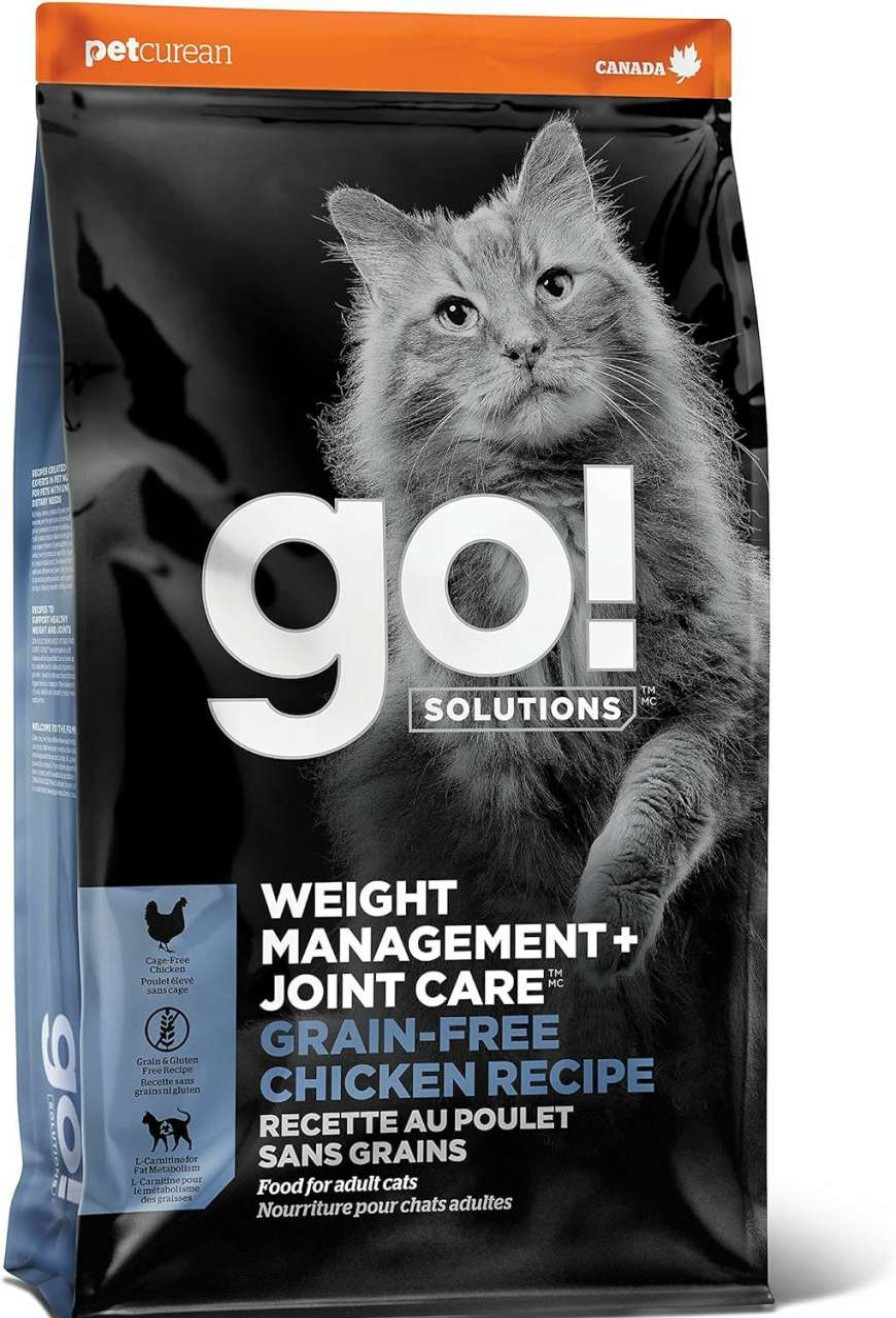 cat food GO! SOLUTIONS | Go! Solutions Weight Management + Joint Care Grain-Free Chicken Recipe For Cats, 16 Lb Bag - Weight Control Cat Food For Adult And Seniors